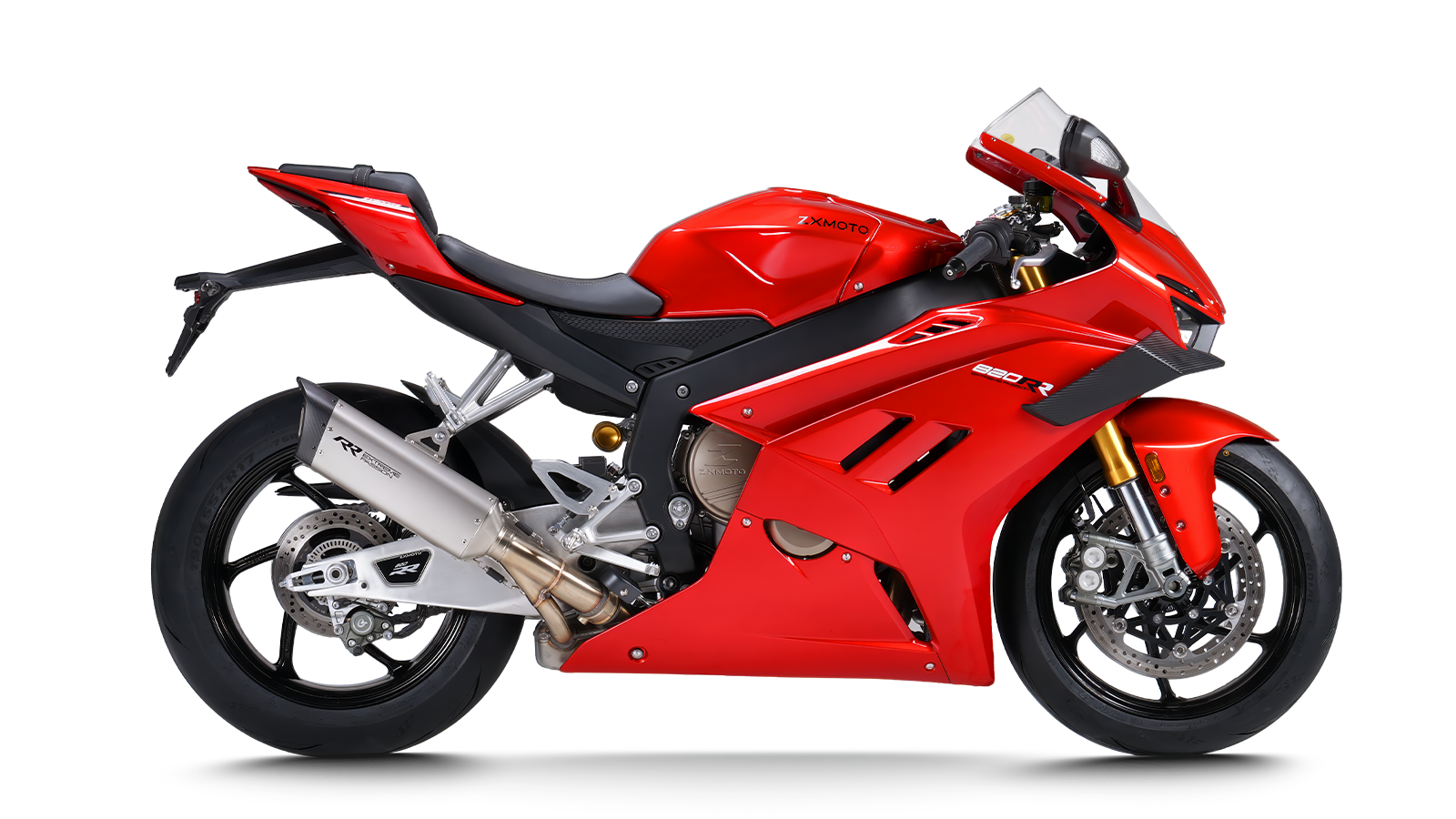 Three-cylinder,DOHC,12-valve,Oil&amp;liquid-cooled zxmoto 820RR hot red motorbike